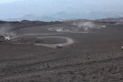 Buses on Track up Mount Etna, Sicily